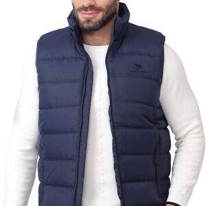 Men's Blue Quilted Puffer Vest -